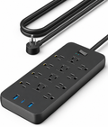 Power Strip with 2100J Surge Protector, Outlet Extender, 20W, 12 AC